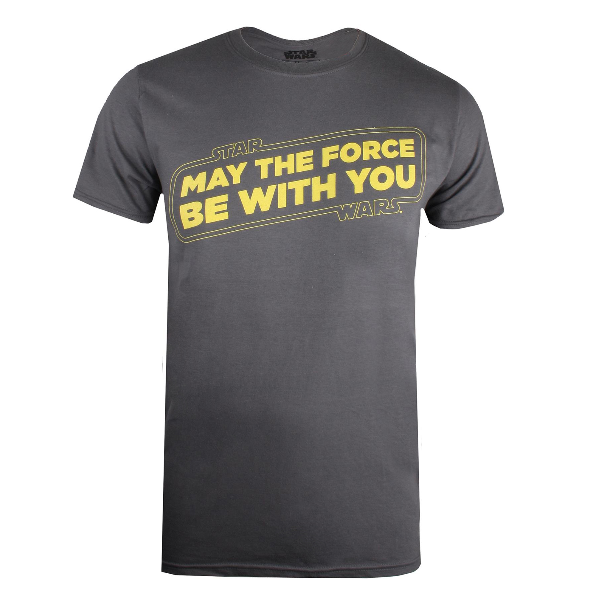 Star Wars - T-shirt MAY THE FORCE BE WITH YOU - Homme (Anthracite / Jaune) Image