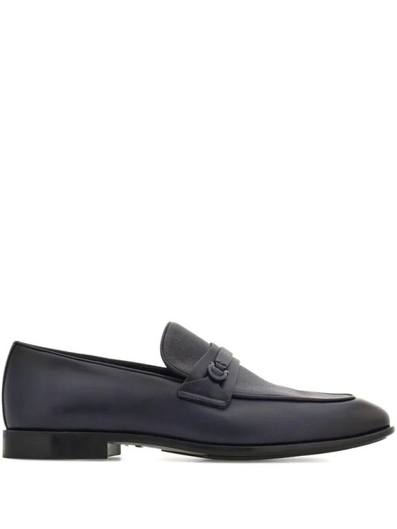 Desio Shaded Leather Loafers Shoes - Blue - Ferragamo Slip-Ons