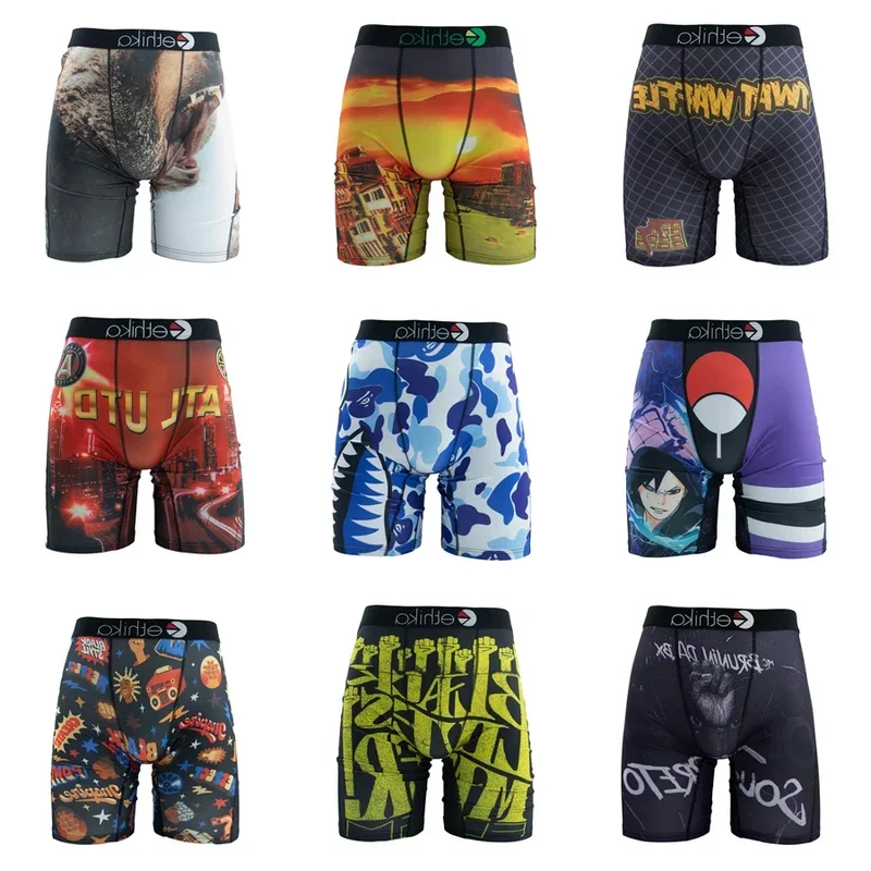 ETHIKA Unterwäsche Männer Sexy Gedruckt Boxershorts Atmungsaktive Herren Badehose Plus Größe S-3XL Mann Schwimmen Unterhose männer Höschen Heißer