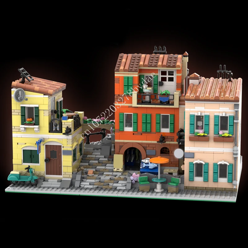 3099PCS Italienische Platz MOC Kreative street view Modell Bausteine Architektur Urlaub DIY Bildung Montage Modell Spielzeug Geschenk Image