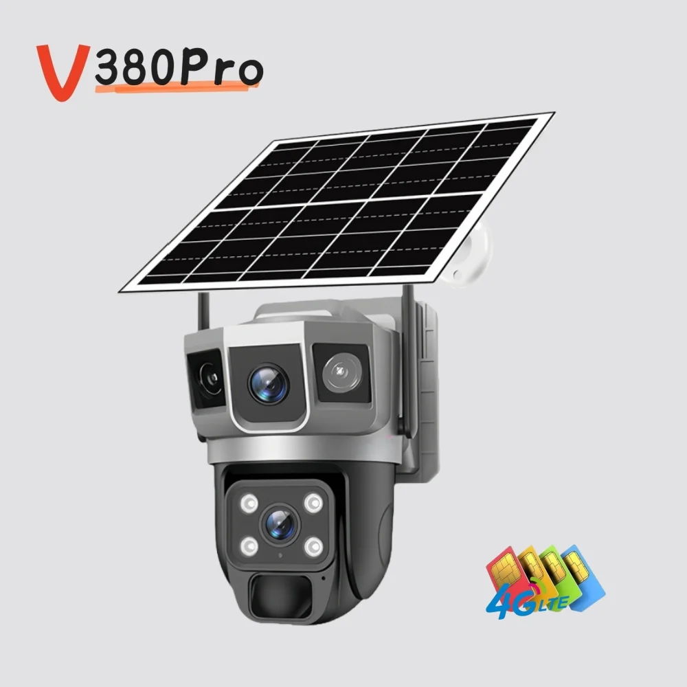 12MP 6K HD Überwachung Solar 4G IP Kamera Outdoor Eingebaute Batterie PIR Erkennung Dual Objektiv Sicherheit Kamera drahtlose Video CCTV Image