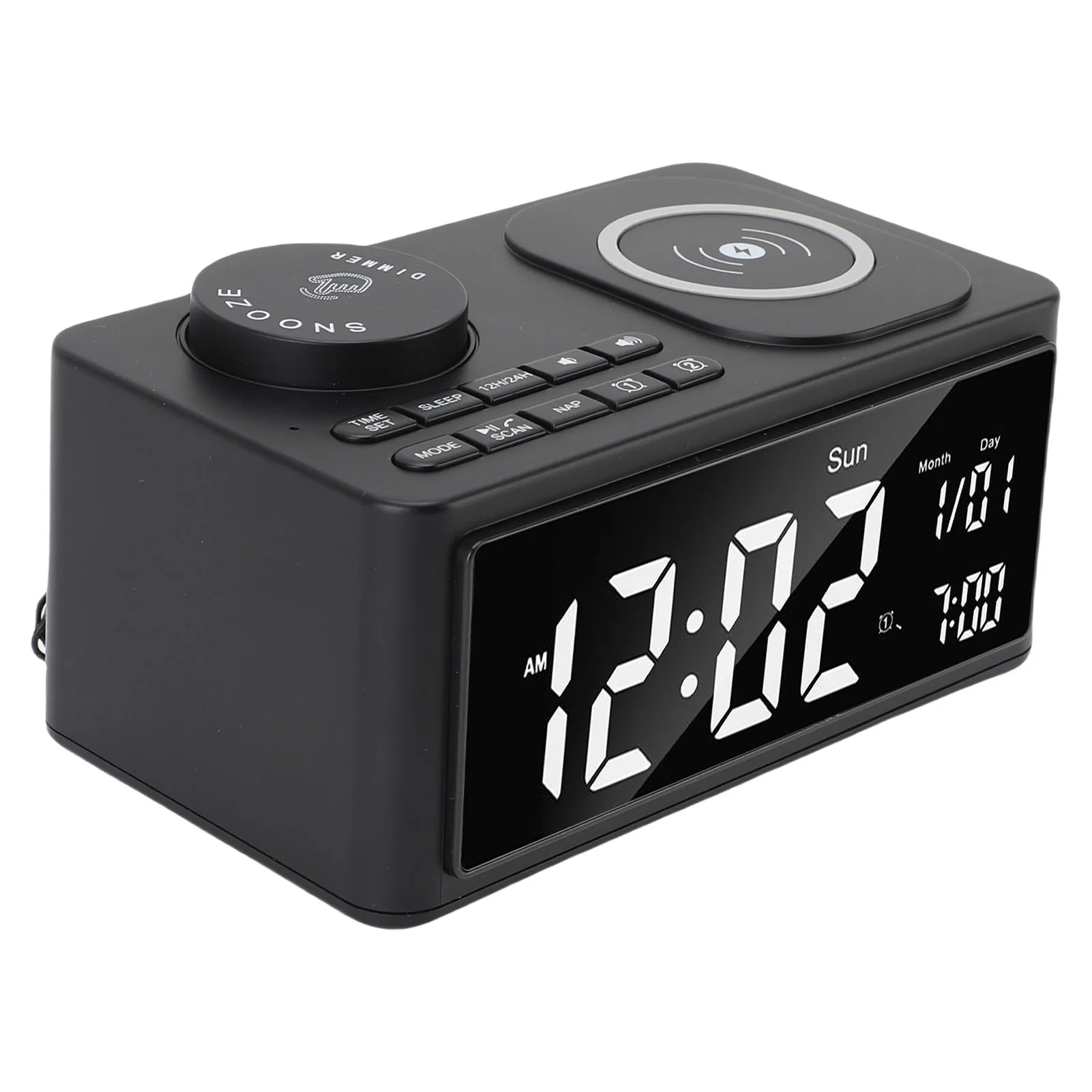 Haut-parleur Bluetooth, affichage numérique clair, réveil, appel, son HiFi, haut-parleur Bluetooth, Radio FM sans fil pour chambre à coucher