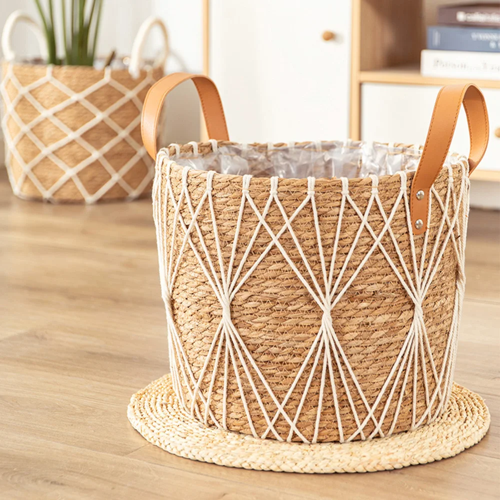 Rattan Aufbewahrung skorb Wohnzimmer Blumentopf Wohnkultur langlebige Netz Tasche Topf Outdoor Rasen Dekoration Image