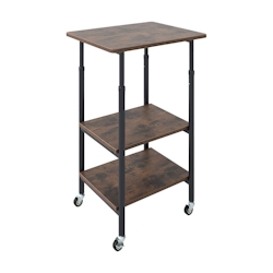 COSTWAY 3-stufiger Druckerständer, höhenverstellbar, Druckerwagen mit Ablagen und Rollen, 49 x 40 x 77 cm (braun) Image