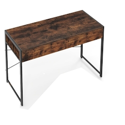 COSTWAY Computertisch mit 2 Schubladen, Schreibtisch mit Metallgestell, Multifunktionaler Arbeitstisch Image