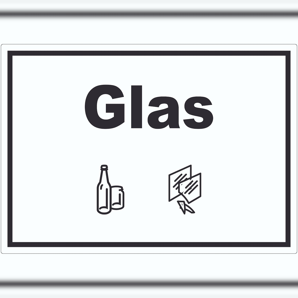 HB-Druck Glas Mülltrennung Aufkleber Text Symbol Scheibe Flasche A0 (841x1189mm) Image