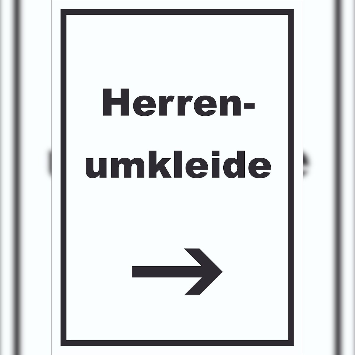 HB-Druck Herrenumkleide Schild mit Text und Richtungspfeil rechts hochkant A6 (105x148mm) Image