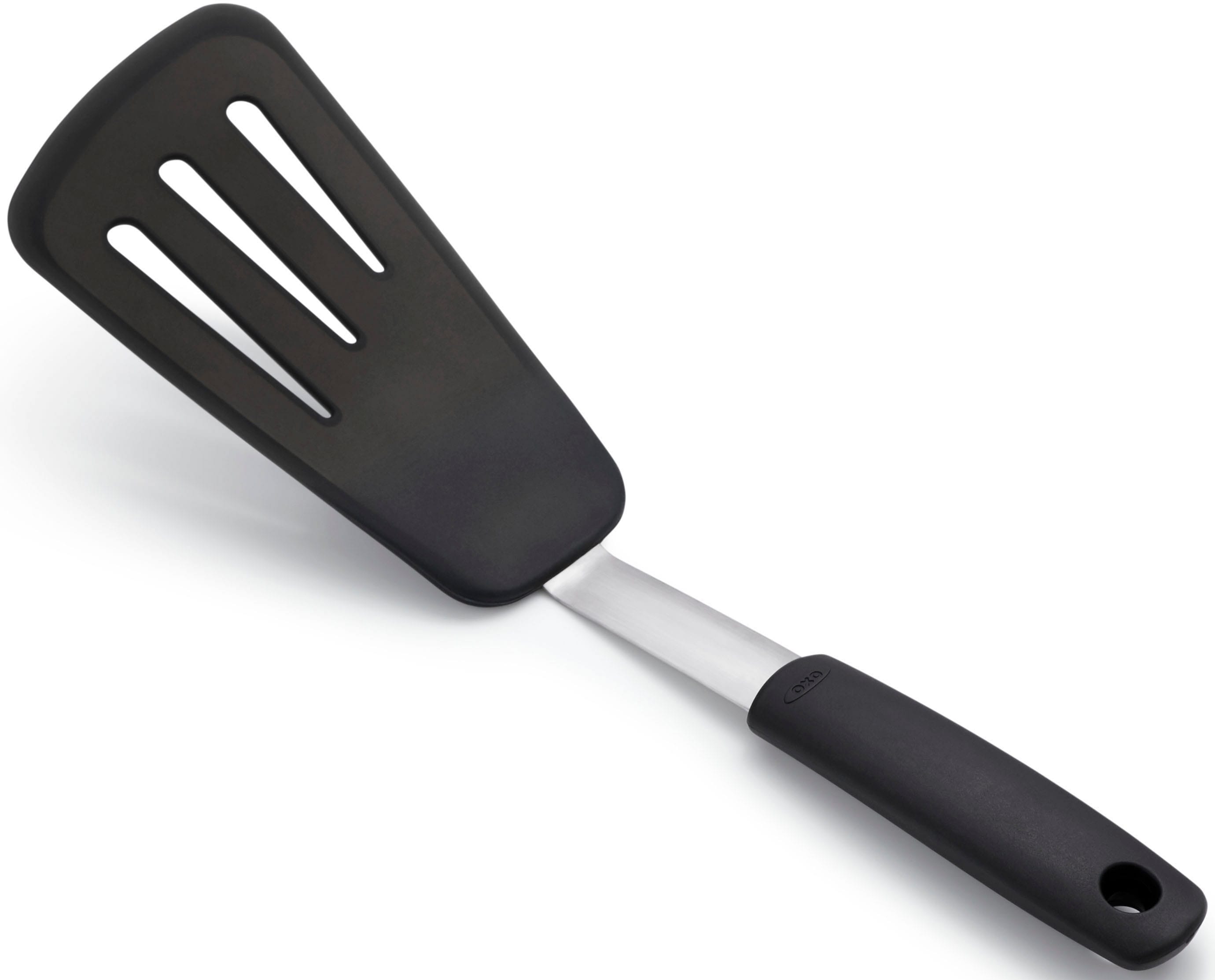 Küchenwender OXO GOOD GRIPS, schwarz, B:10cm, Edelstahl, Silikon, Küchenpaletten, flexibel, Silikon, für Omletts