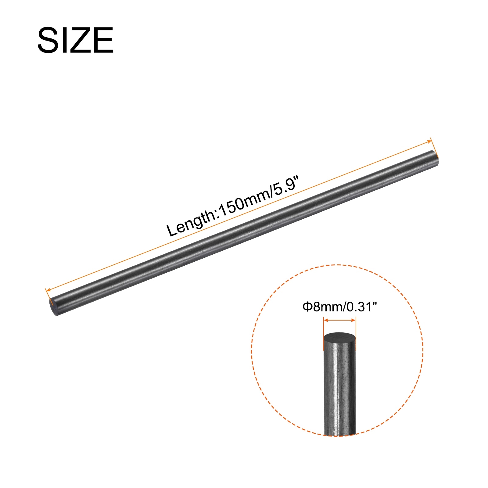 Carbon Fiber Rod Solid Carbon Fiber for RC Airplane DIY Wing Tubing Quadcopter Arm
