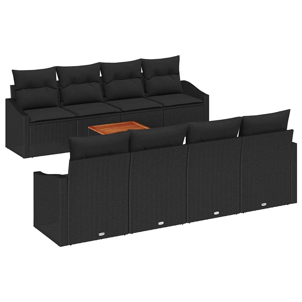 vidaXL Garten-Sofa-Set 7 pcs Schwarz Image