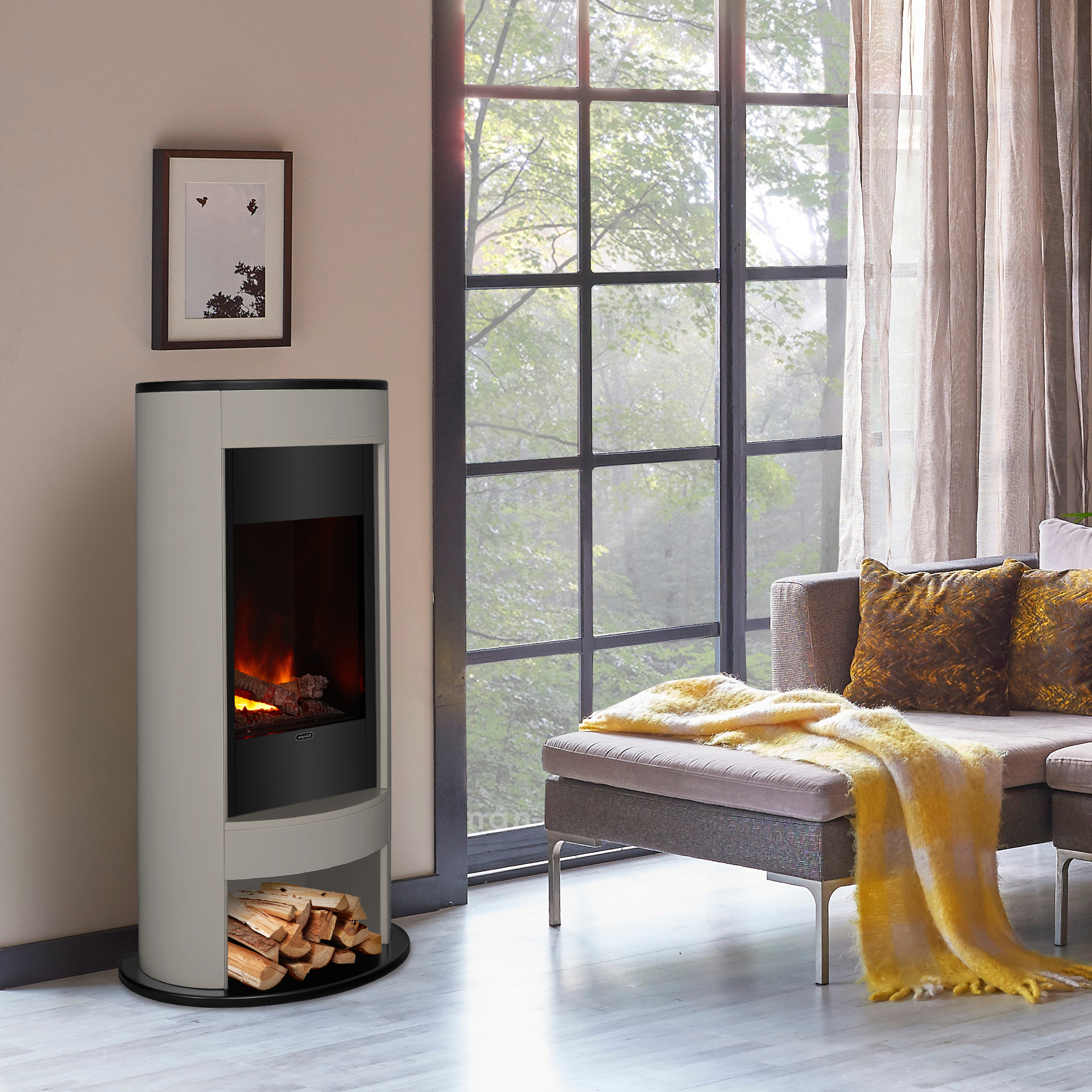 Dimplex Verdi [Elektrokamin Opti-myst]: Seidengrau Image