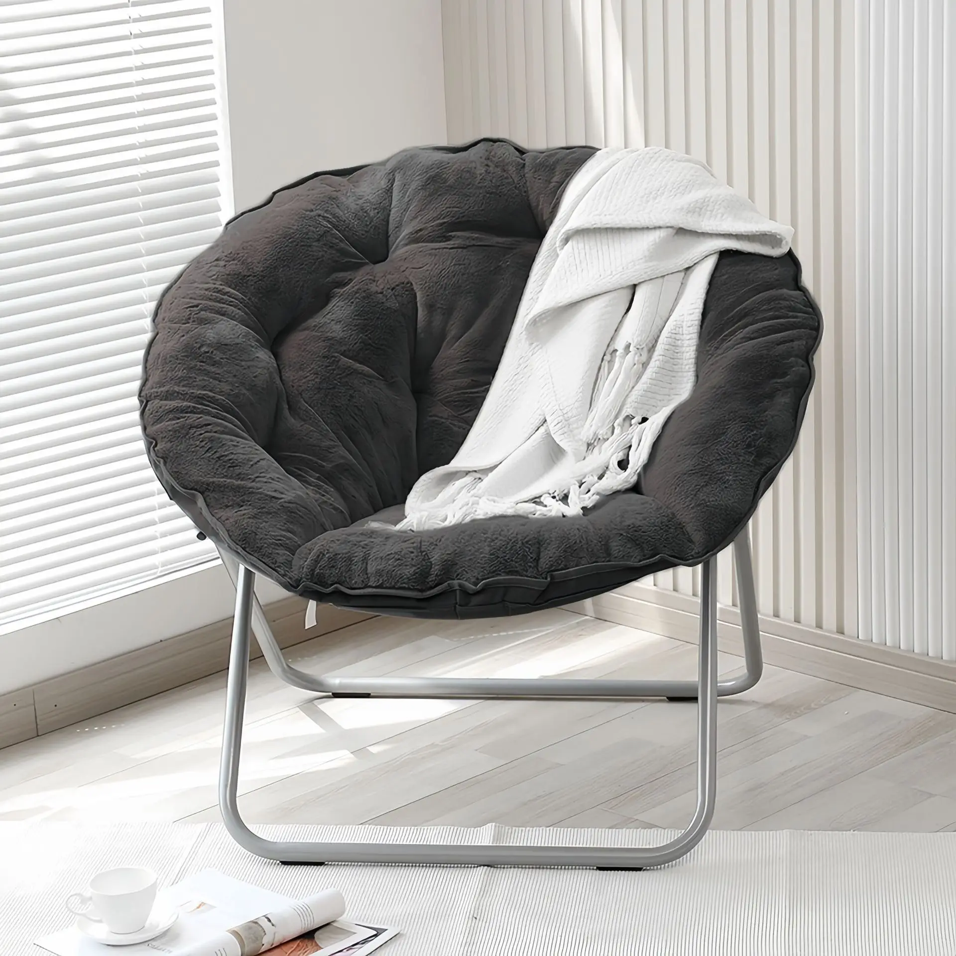 Klappbarer Mondstuhl für Erwachsene, Liege-Rückenlehne, Lounge-Stuhl, Sonnenstuhl, faules Sofa, Strand, Entspannung Image