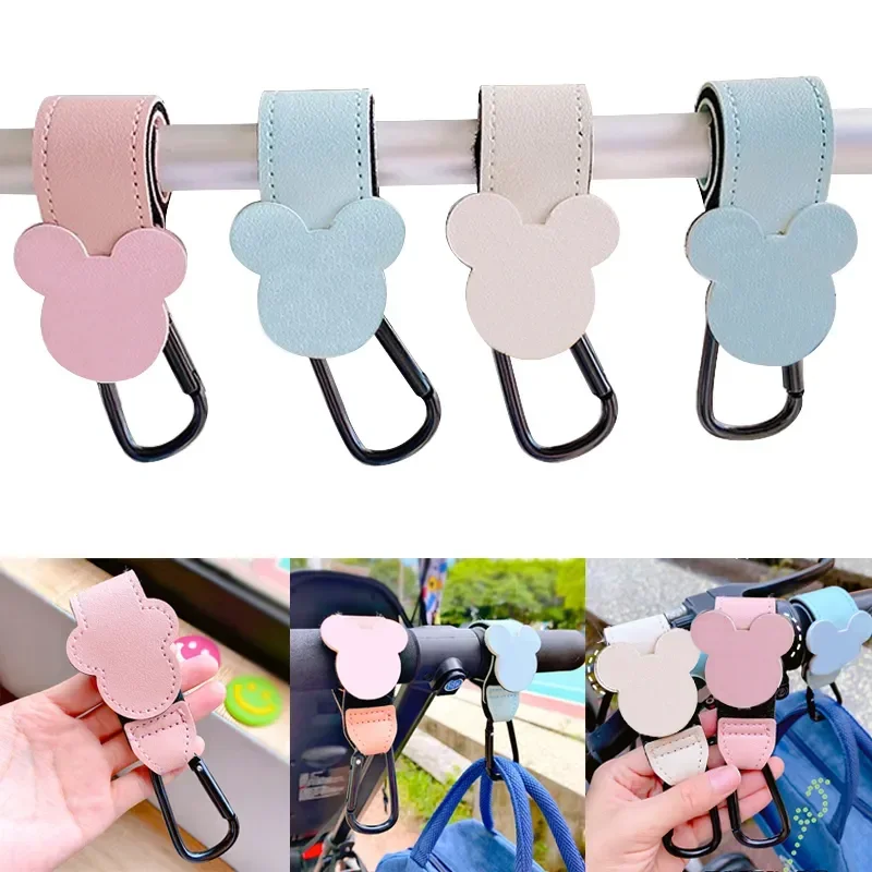 Neue Cartoon PU Leder Baby Tasche Kinderwagen Haken Drehbare Warenkorb Organizer Kinderwagen Haken Kinderwagen Drehen 360-Grad Kinderwagen Zubehör