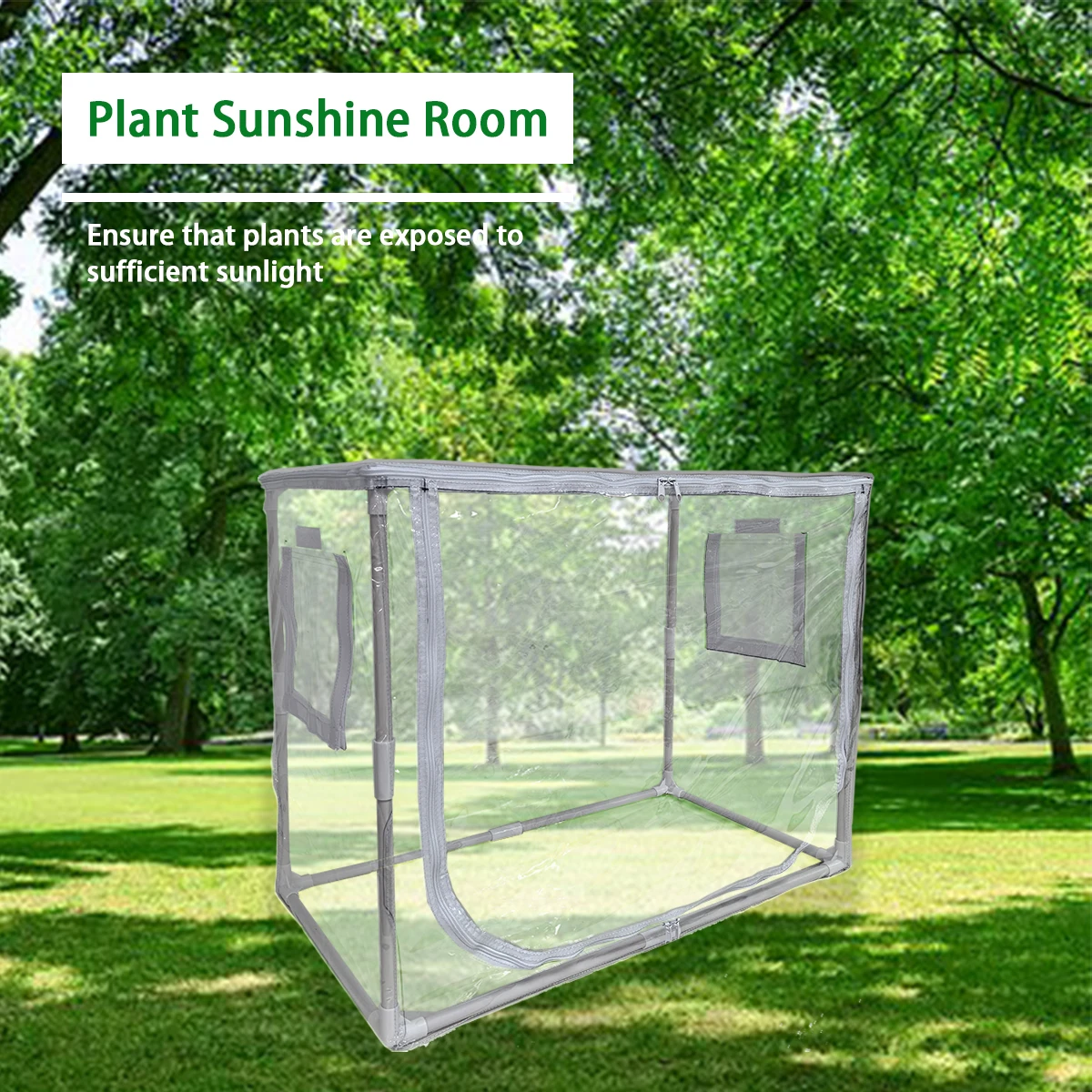 Pflanzengewächshaus für alle Jahreszeiten, transparenter Stoff, Gartenhaus, Belüftung, doppelschichtiges Pflanzenwachstumssimulationssystem Image