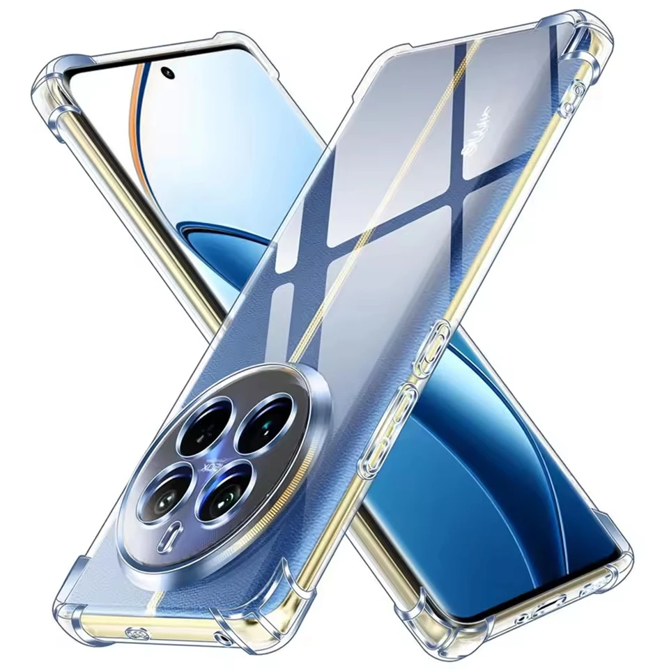 Custodia per telefono per Realme 12 Pro Plus 12Plus 12Pro + Realme 12X 12 Lite Custodia Airbag Antiurto TPU Trasparente Custodia protettiva in silicone morbido