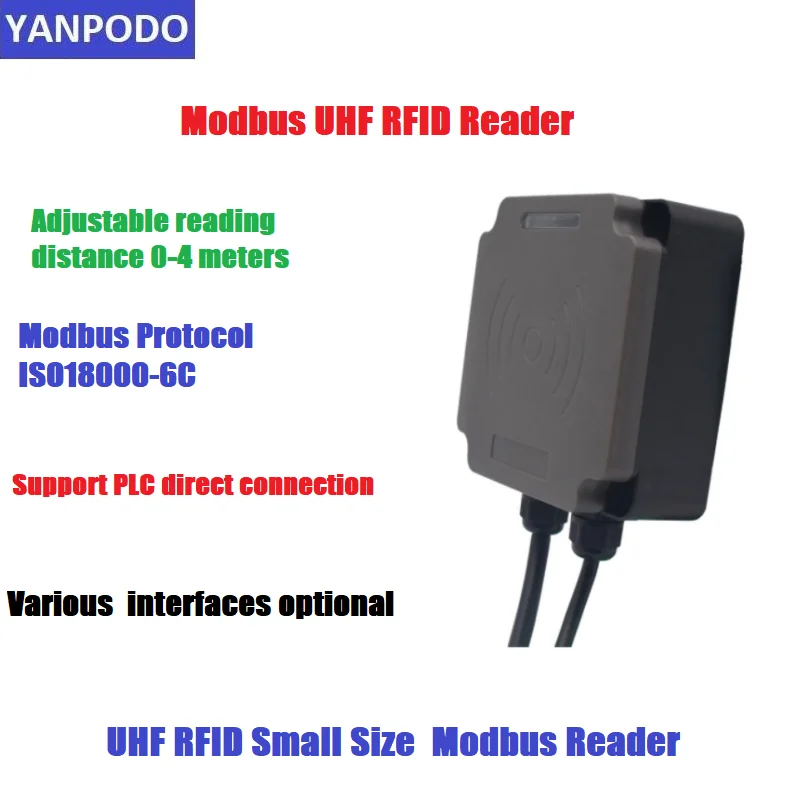 RFID-Industrieleser Modbus-Protokoll, verbunden mit SPS, UHF, UHF, WG26/34/RS232/TCP, IP-Frequenzidentifikations-All-in-One-Maschine Image