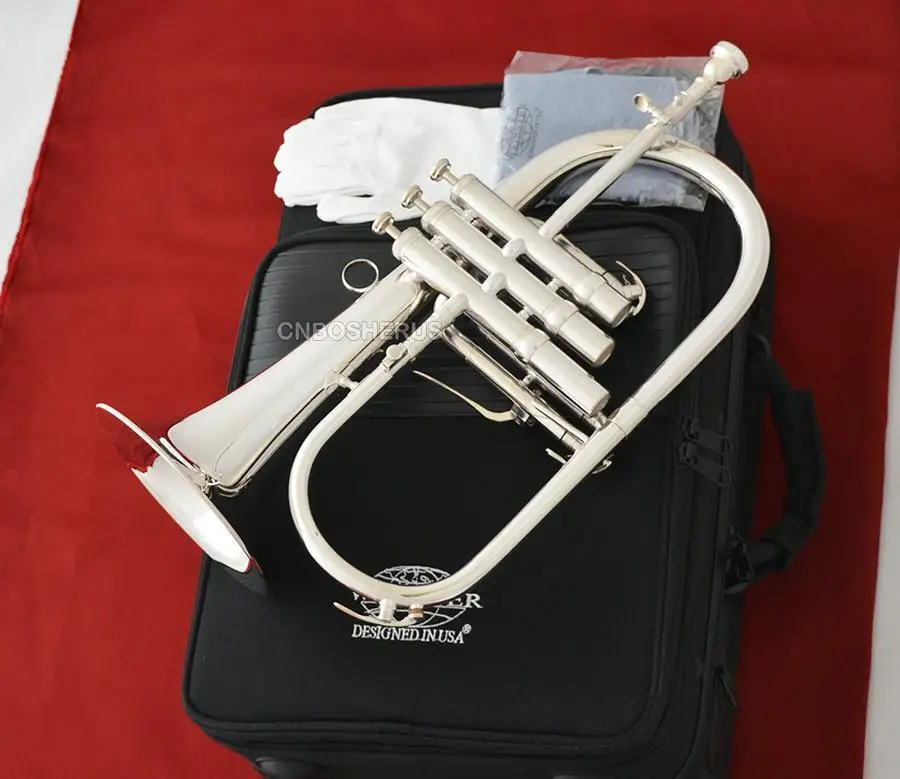 WFH-1050 Heavy Silver Flugelhorn Professionelle Bb FlugelHorns von WEIBSTER Musical Image