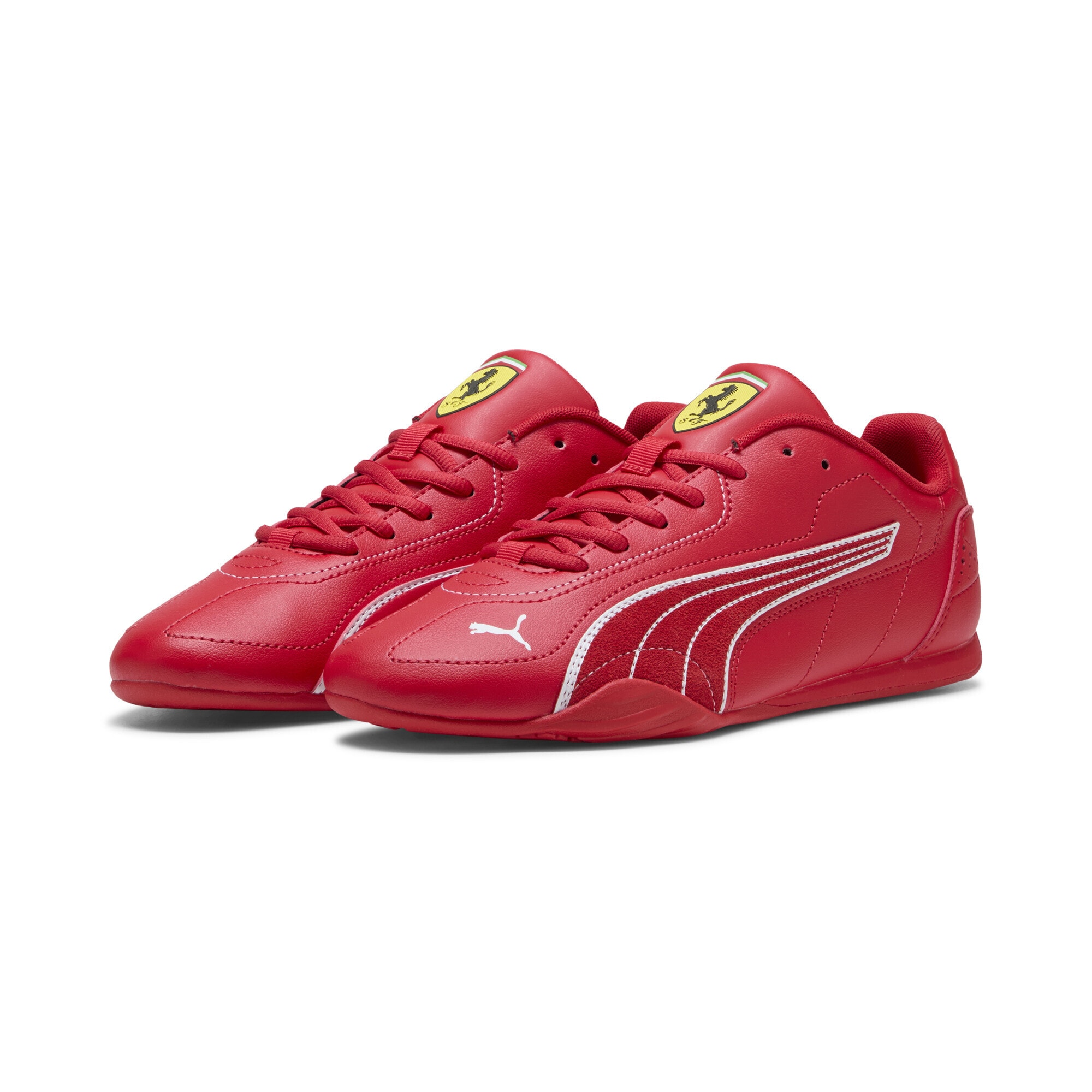 Sneaker PUMA "Scuderia Ferrari Catch Sneakers Erwachsene", Herren, Gr. 46, rosso corsa weiß rot, Obermaterial: Synthetik; Futter: Textil; Innensohle: Textil; Laufsohle: Gummi, Schuhe Sneaker