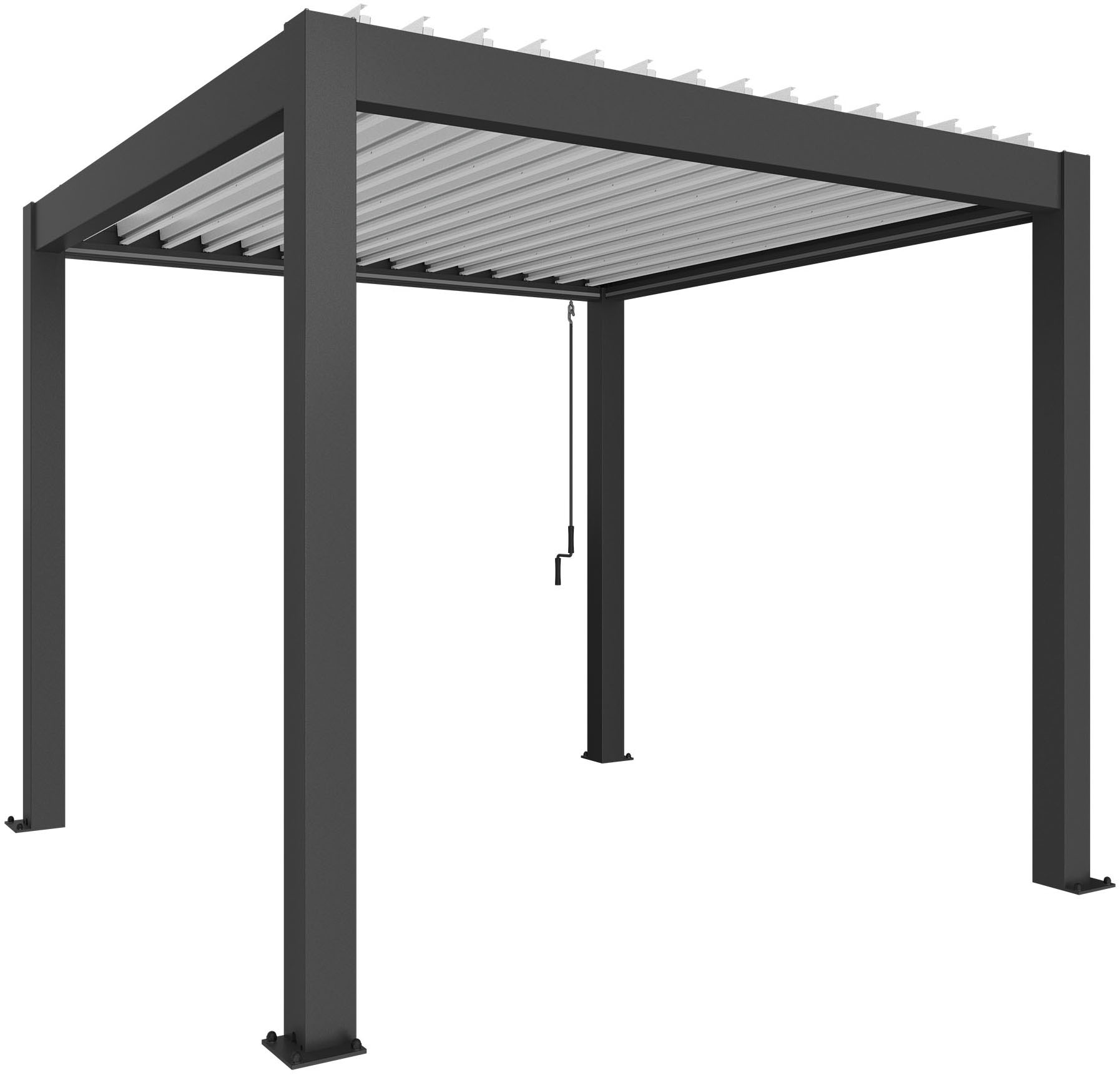 Pergola BIOHORT "3x3, verschiedene Farben", dunkelgrau, metallic, B:312cm H:264cm T:312cm, Pergolen, ausgezeichnet mit dem Red Dot Design Award