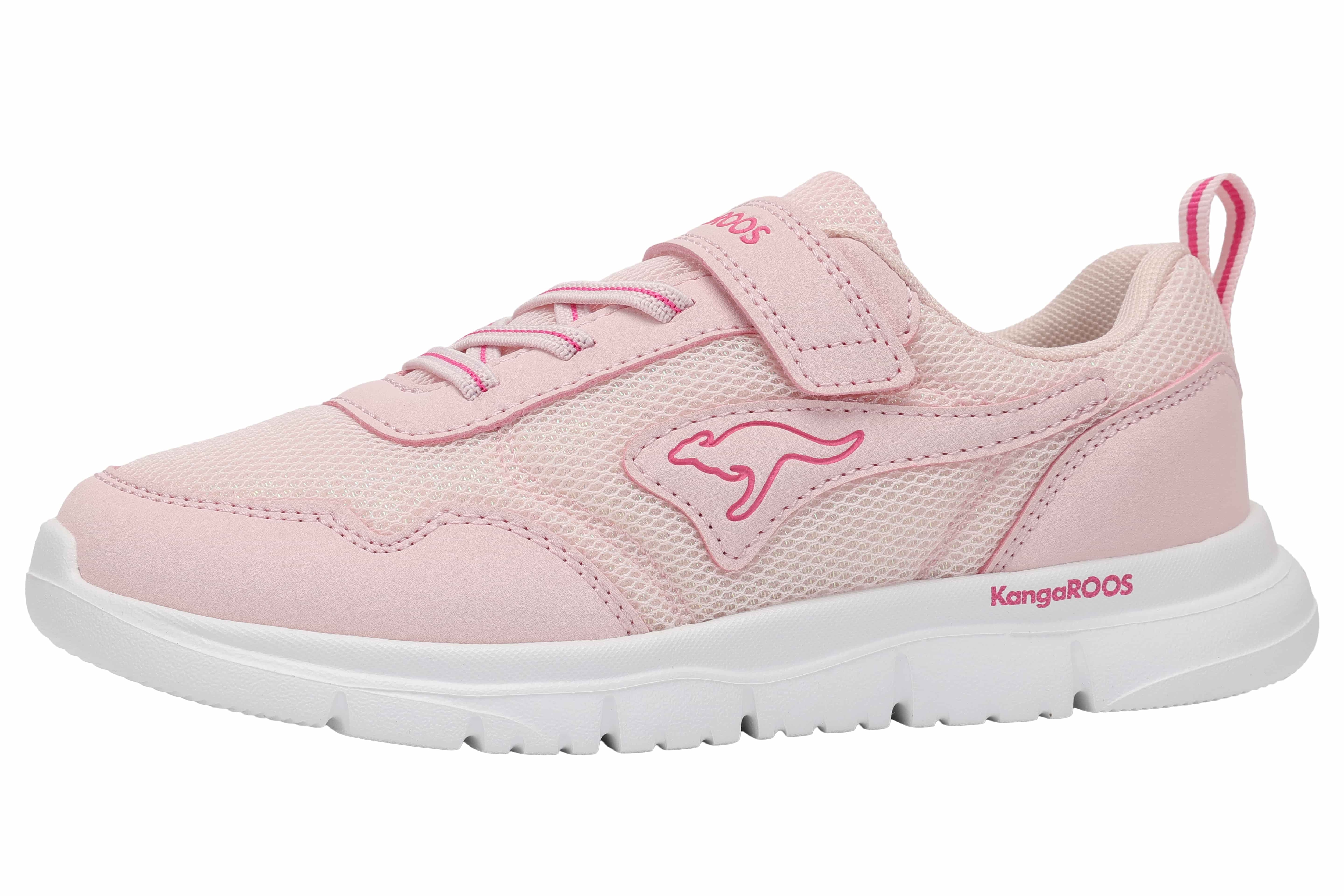 Sneaker KANGAROOS "K-ETK POSSUM EV", Damen, Gr. 29, frost pink, daisy pink, Mesh, Synthetik, Schuhe Sneaker, mit Glitzereffekt
