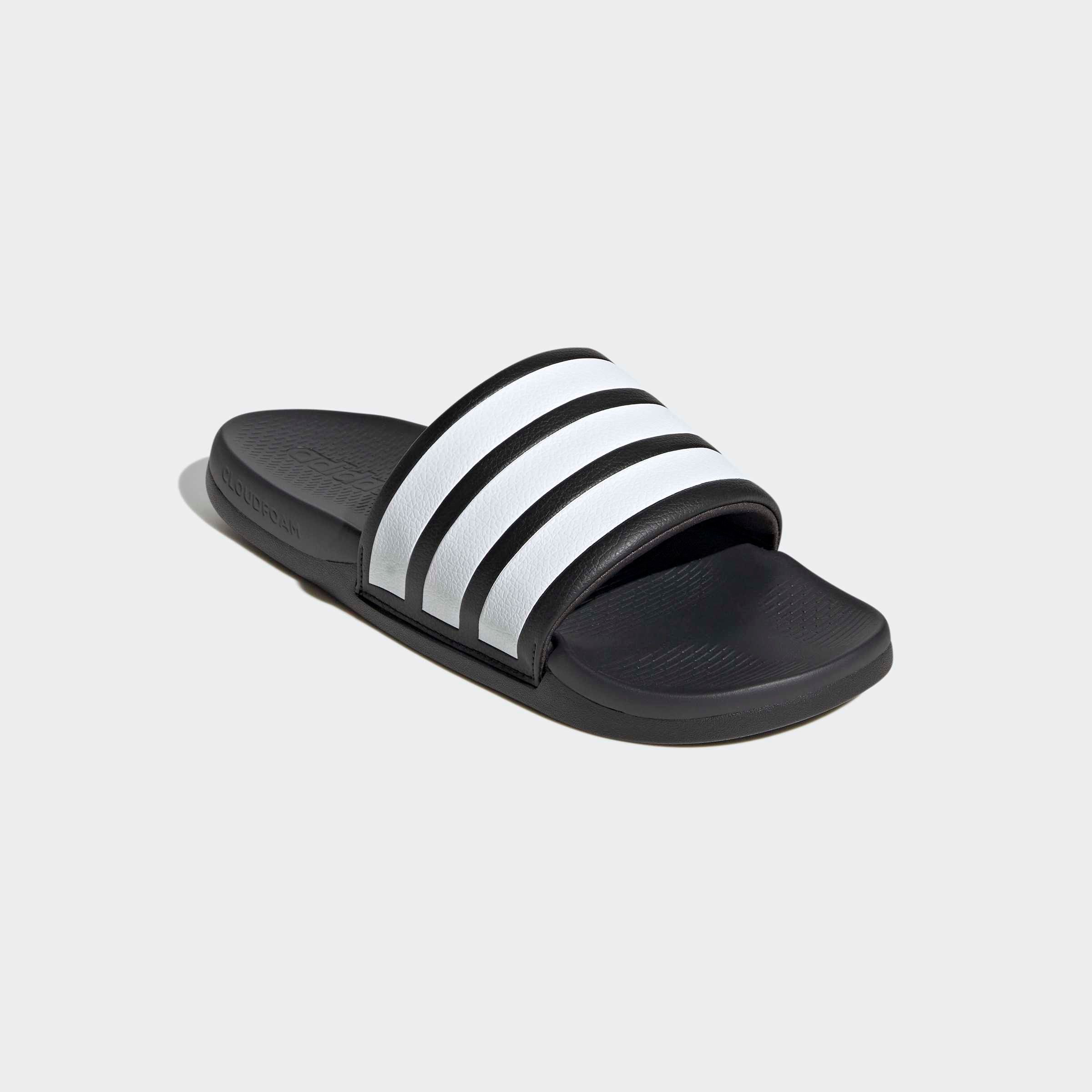 Badesandale ADIDAS SPORTSWEAR "ADILETTE COMFORT 2.0 BADESCHLAPPEN", Damen, Gr. 47, core schwarz, cloud weiß, carbon, Synthetik, Schuhe