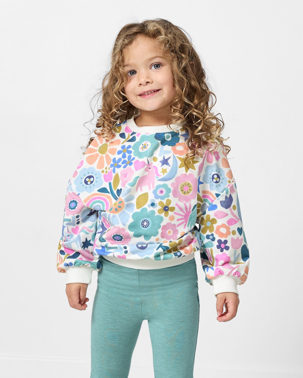 Unicorn Blossoms Drop Shoulder Crewneck - 10