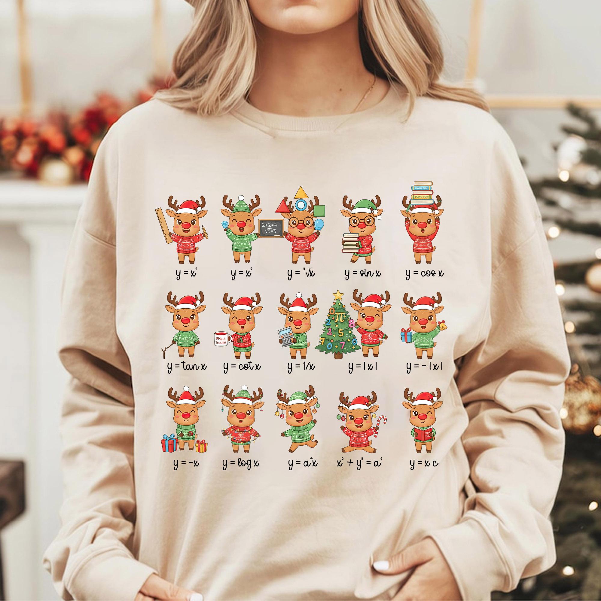 Mathe-Lehrer Weihnachten Sweatshirt, Weihnachten Mathe-Lehrer-T-Shirt, Mathe-Lehrer-Shirt, lustiges Mathe-Shirt, Weihnachtsgeschenke für Mathelehrer