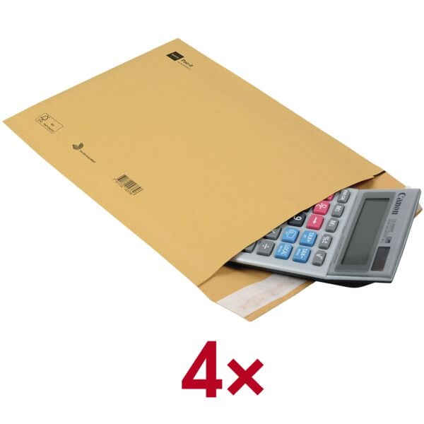 ELCO Papierpolster-Versandtasche ohne Fenster 4 Stück 14,0 x 22,5 cm braun, 14x22.5 cm Image