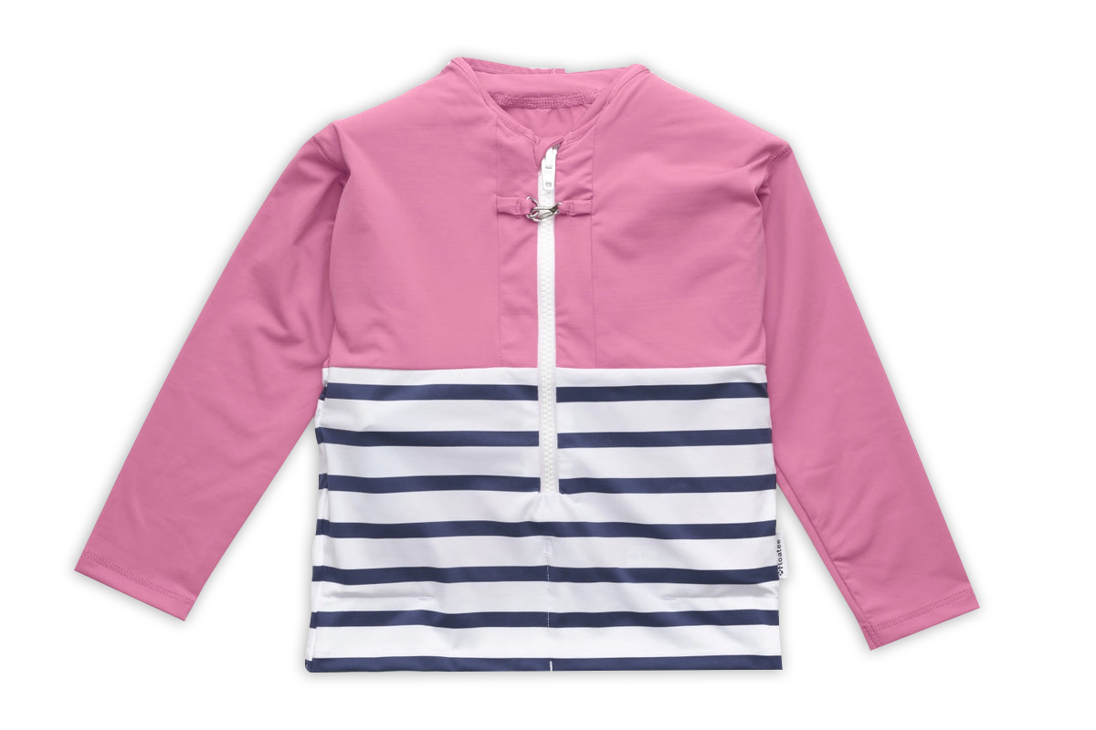 Floatee - Das Anti-Ertrinken T-Shirt für Kinder mit UV-Schutz, pink - Gr. 104 | Langarm T-Shirt Komplettset, Schwimmweste für Kinder Image