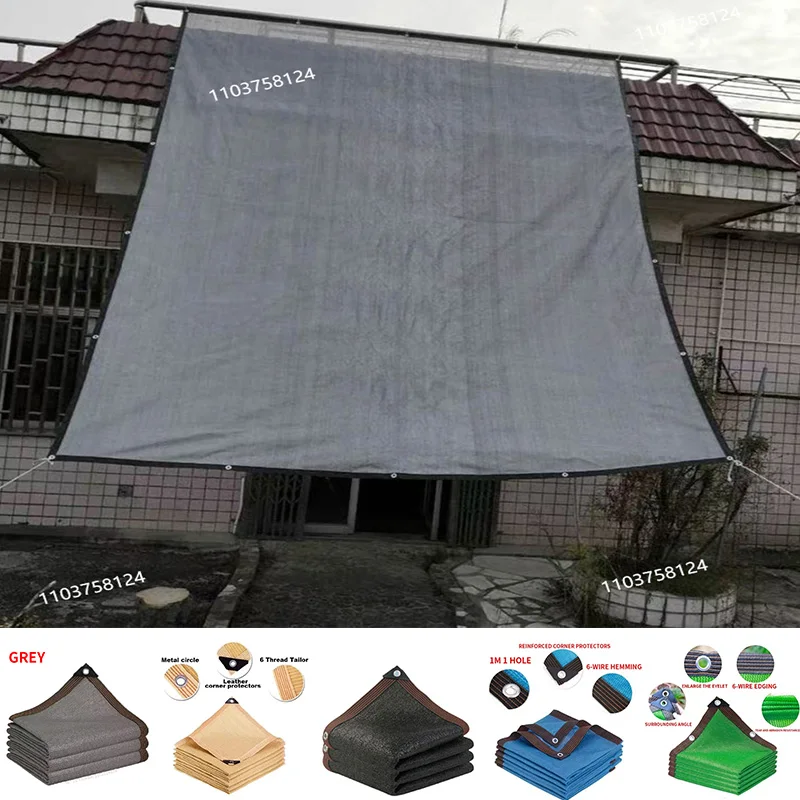 Sonnenschutznetz, Sonnenschutz, UV-Schutz, Netz-Schattenstoff, geeignet für Pavillon-Abdeckung, Veranda, vertikaler Bildschirm, Grau Image