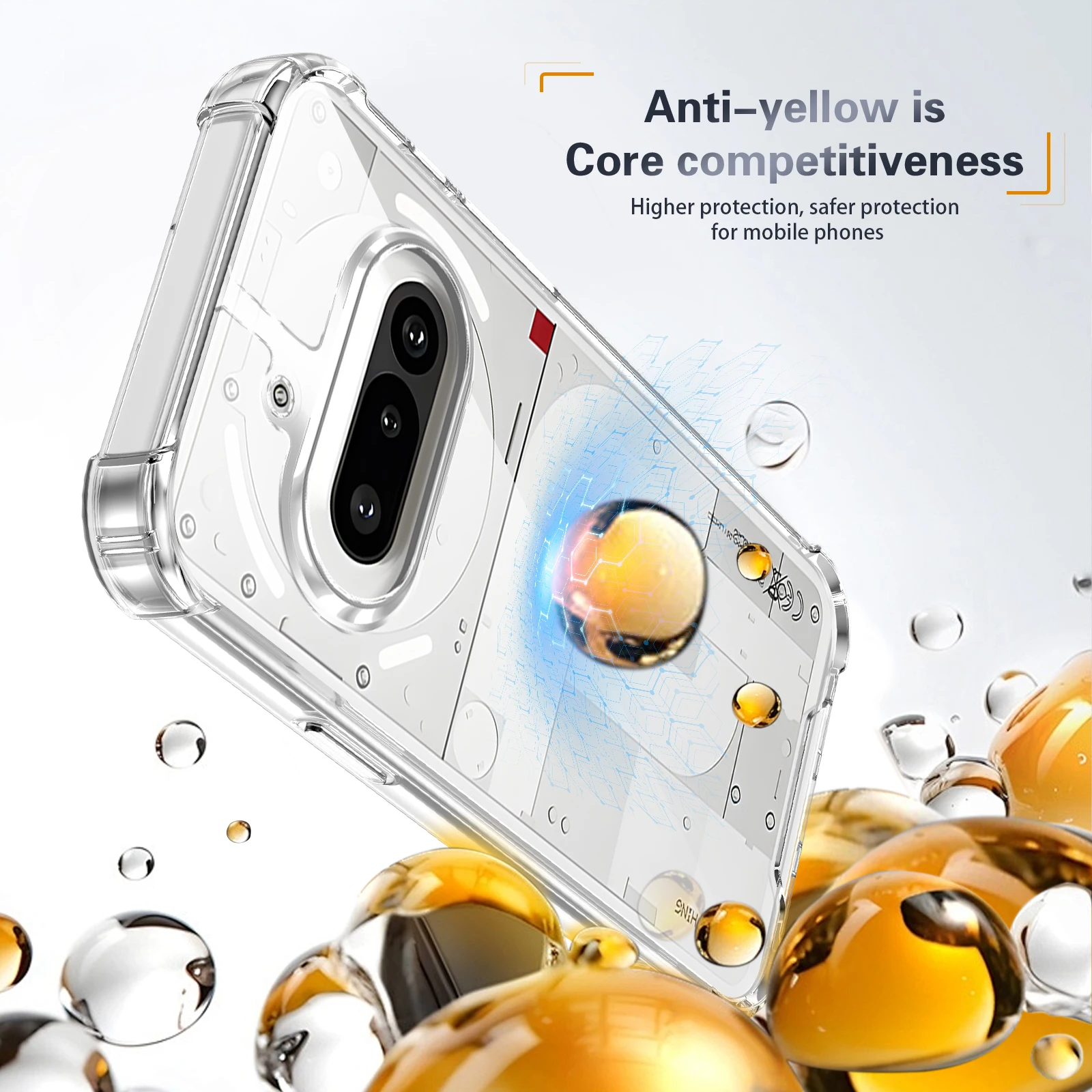 Niente Telefono 3A A059 Custodia Air Cushion Antiurto Paraurti in silicone Trasparente Airbag Cover posteriore Custodia rigida per Niente Telefono 3A 5G