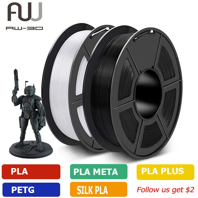 Jayo petg pla matt plus seiden marmor holz 3d drucker filament 2roll 1,75mm filament umwelt material für 3d stift & drucker Image