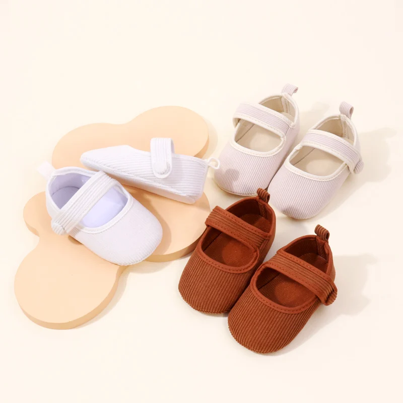 Babyschuhe aus weicher Baumwolle im Mary-Jane-Stil, Frühlings- und Sommersandale, lässiges Design für 0–9–18 Monate Neugeborene, Kleinkinder, Prewalk BZZZ3248