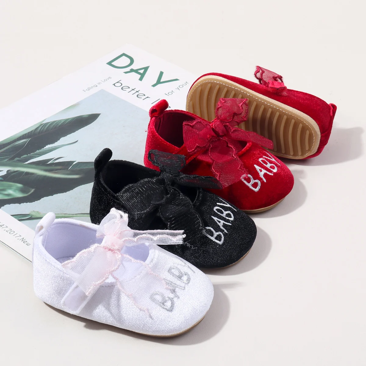 Nette Schleife Mary Jane Frühling Baby Schuhe Weiche Sohle Rutschfeste Neugeborene Mädchen Schuhe Erste Wanderer Prinzessin Schuhe Für 0-18M Baby Mädchen