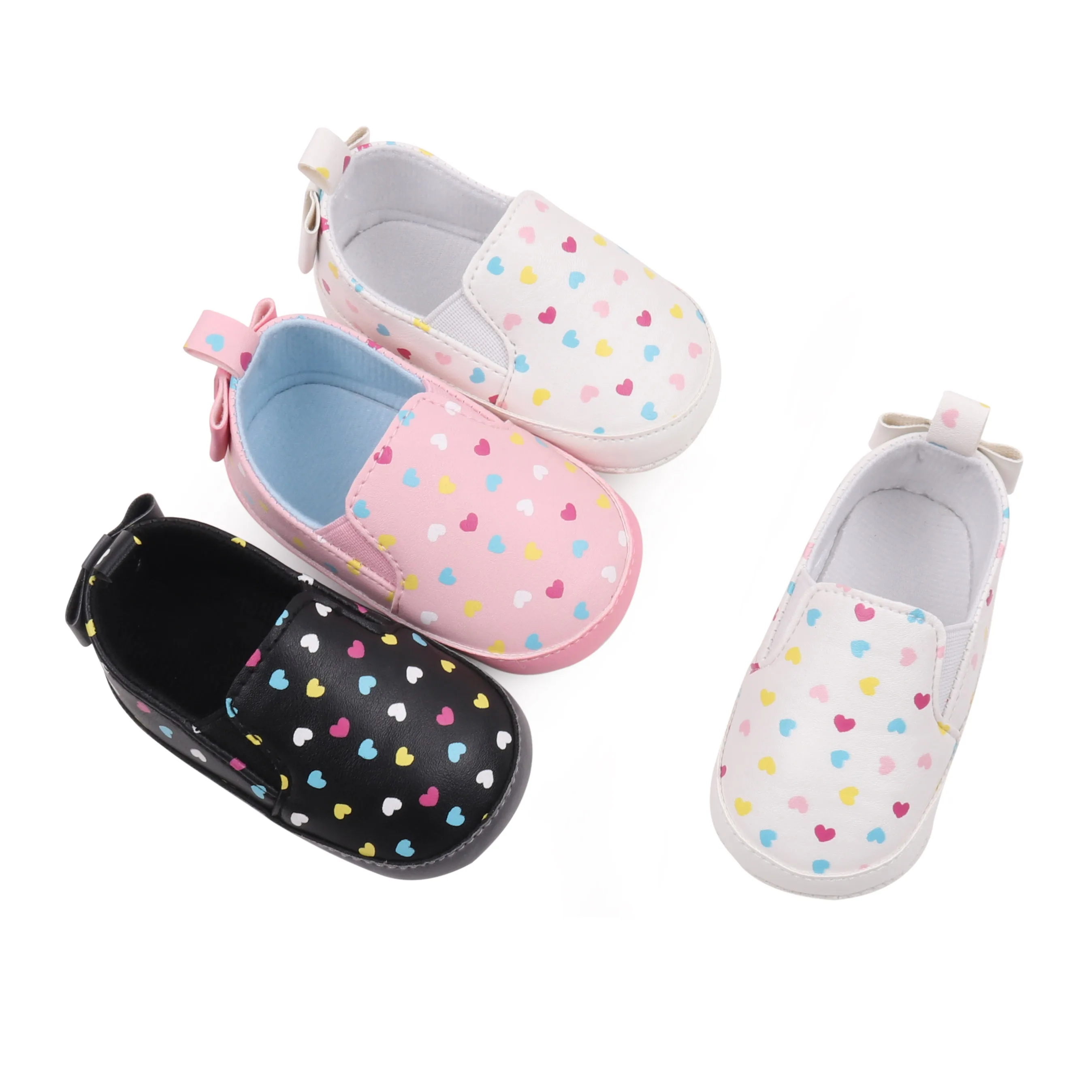 Babys chuhe weiche Pu hochwertige Frühling und Herbst Stil niedlichen Herz Punkte für Neugeborene 0-9-18 Monate Prewalk Schuhe bhx3137 Image