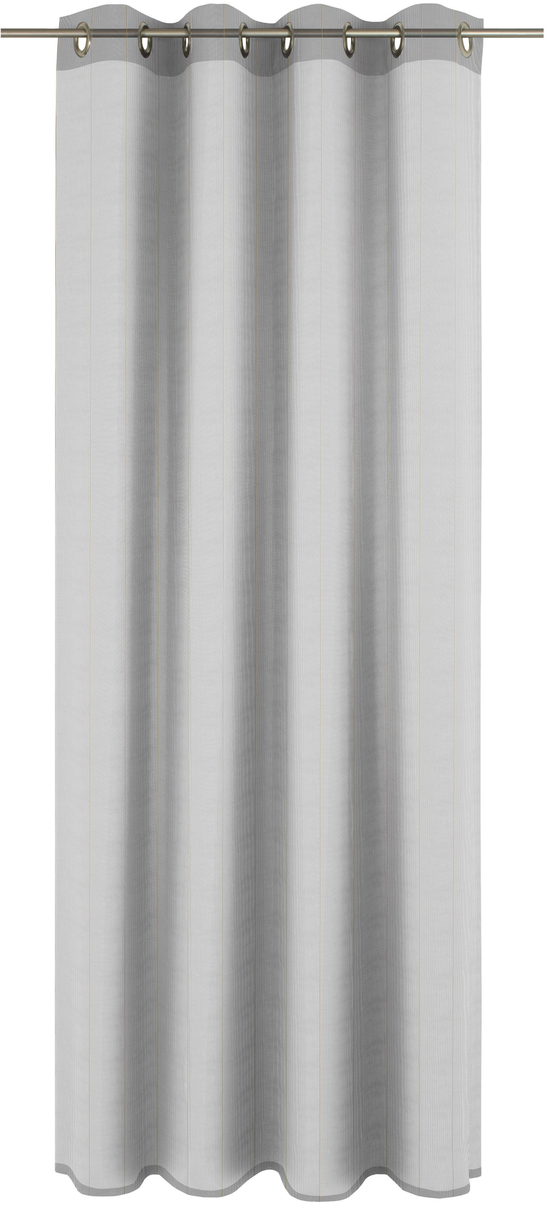 Gardine WIRTH "Chiara" Gr. 10, grau (grau, goldfarben), B:450cm H:175cm, Jacquard, Polyester, Gardinen, Gardine Image