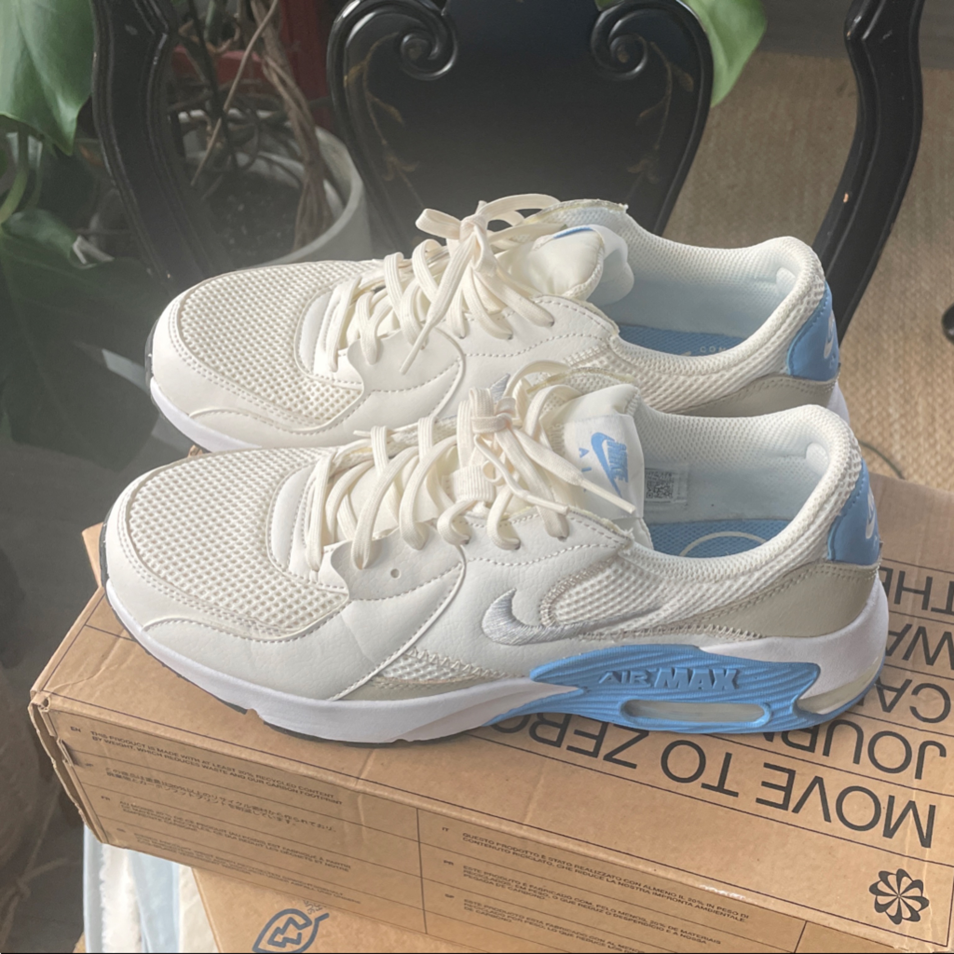 Nike Shoes | 2021 Nike Air Max Excee 'White Game Royal' Nike Women's Cream And Blue Sneakers | Color: Blue/White | Size: 9