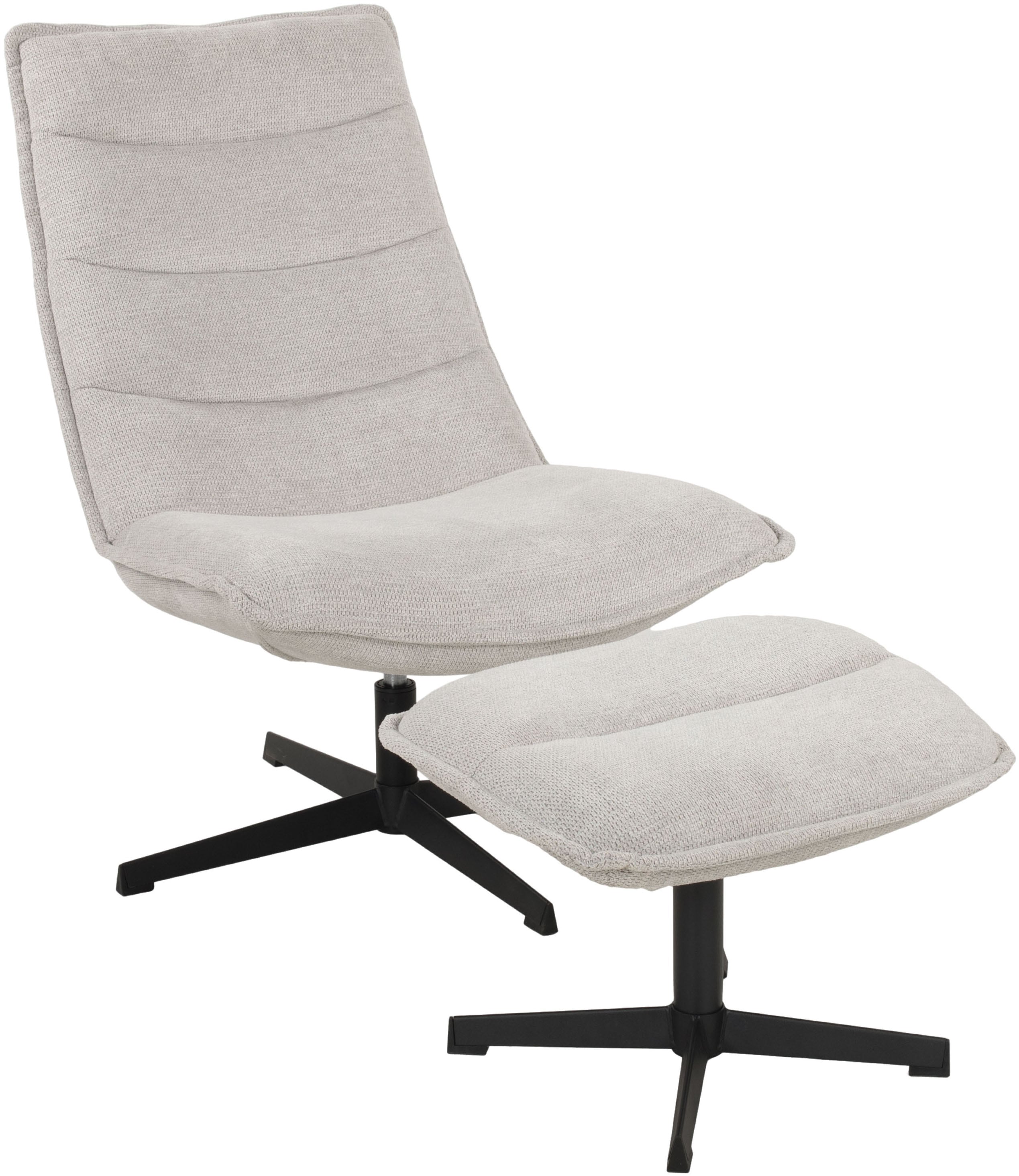 Relaxsessel DUO COLLECTION "Relaxsessel Aveiro mit Hocker", hellgrau, B:69cm H:94cm T:91cm, Polyester 96%, Nylon 4%, Sessel, Relaxsessel