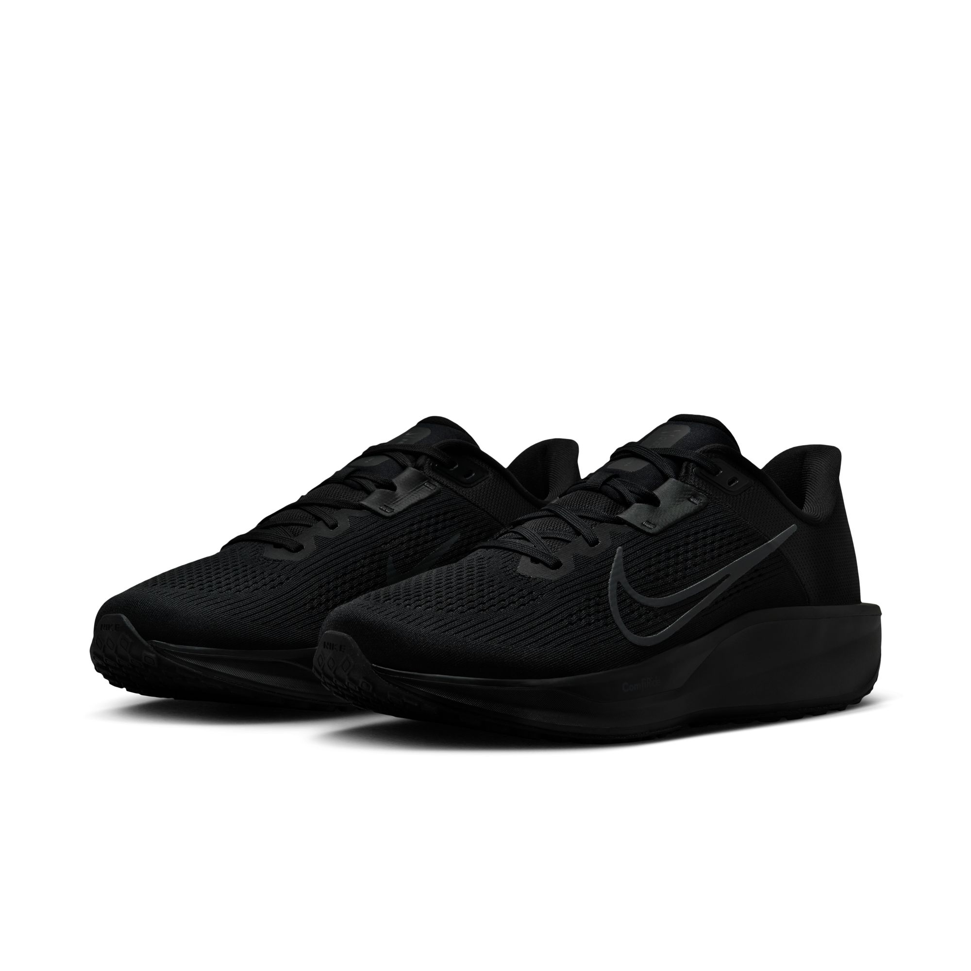 Laufschuh NIKE "QUEST 6", Herren, Gr. 45, schwarz (schwarz, dk smoke grau), Textil, Schuhe Laufschuh