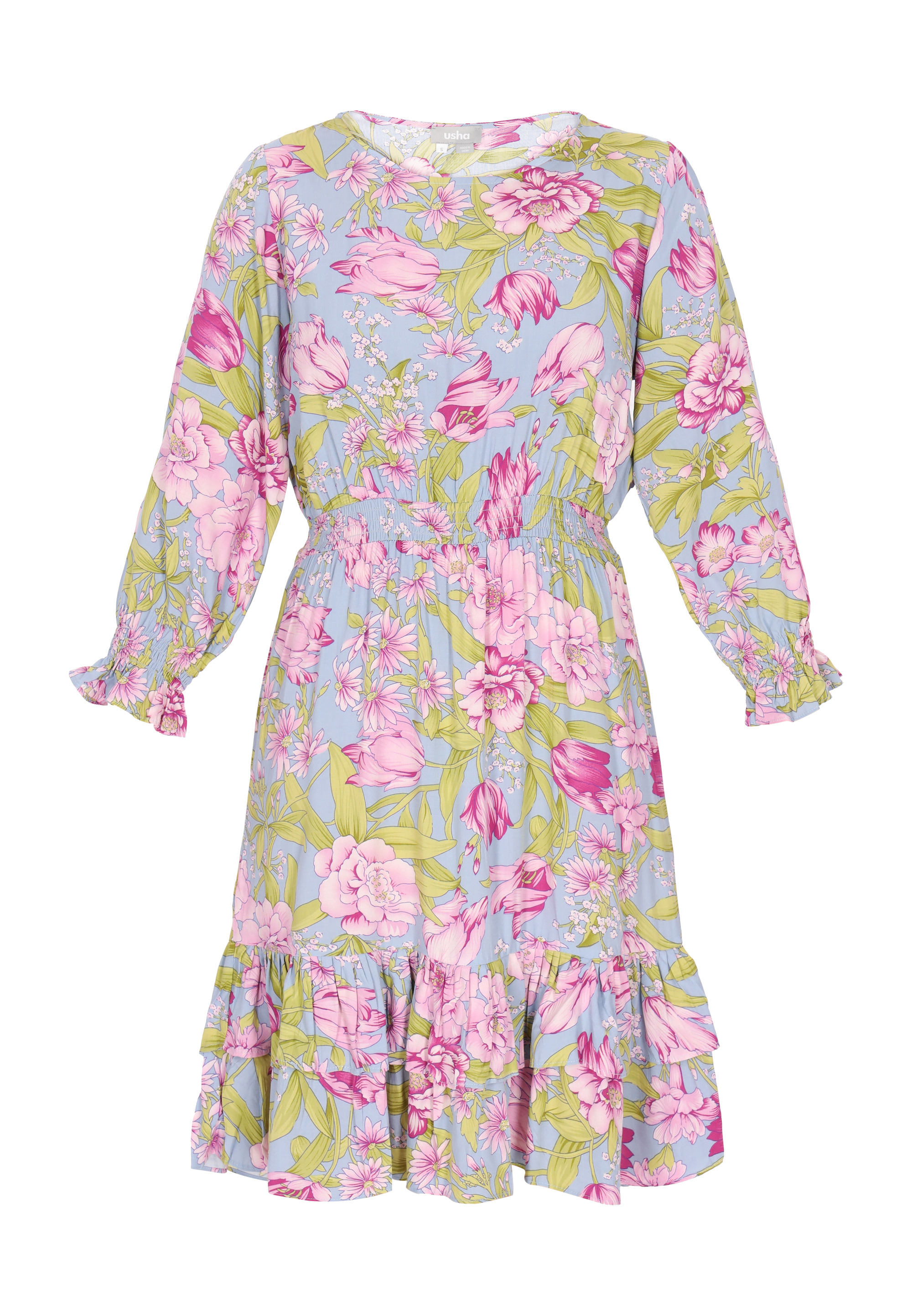 usha Kleid Frauen blau mehrfarbig L