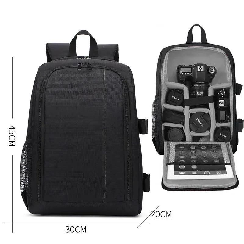 Schulterkameratasche Rucksack passend für Canon, Nikon, Sony digitale spiegellose Kameratasche, leicht, professionell, große Kappe Image