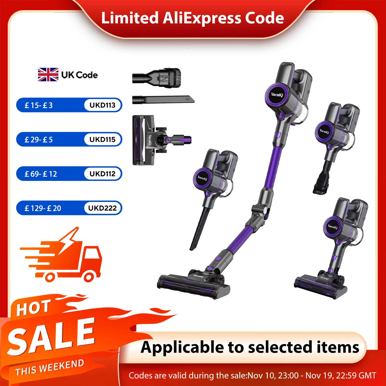 VacniQ Cordless Vacuum Cleaner, Stick Vacuum with Powerful Suction, 40Mins Runtime, Anti-tangle, Lightweight Vacuum