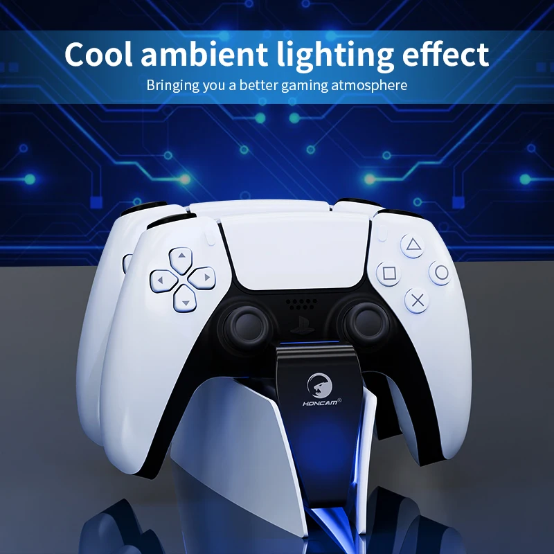 Für PS5 Controller Lade Dock Dual Schnelle Ladestation für PS5 Typ-C DualSence & Edge Game Controller mit LED Anzeige HONCA Image