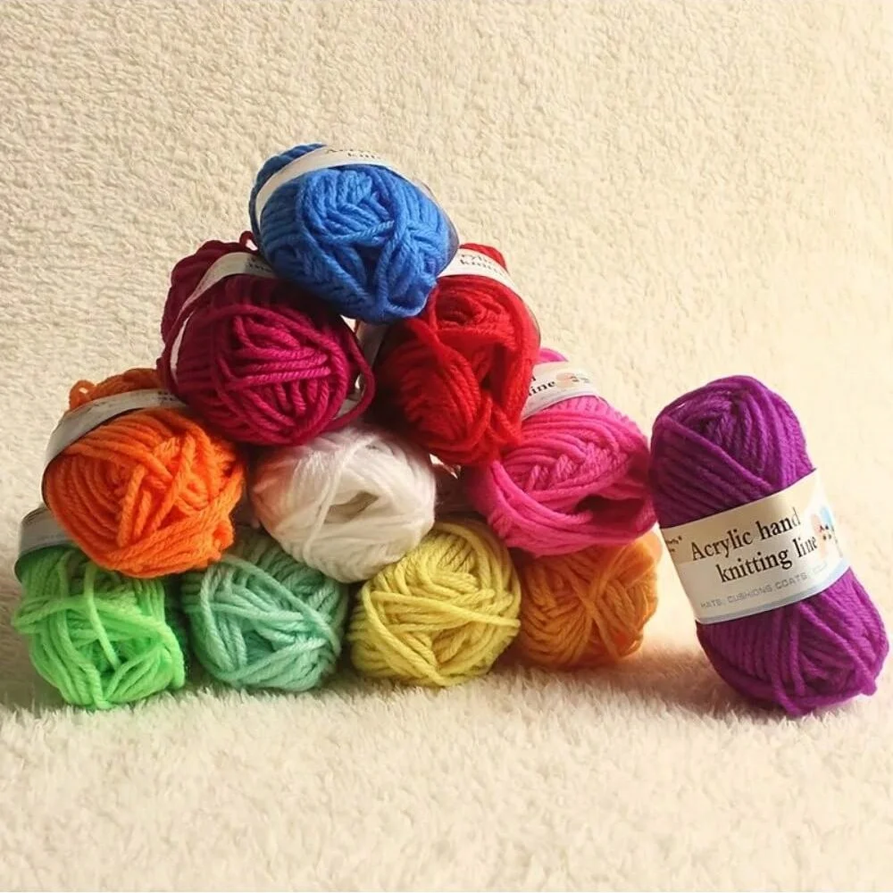 12 farben Weiche Milch Baumwolle Stricken Garn Handgemachte DIY Material Garn Hand Stricken Wolle Häkeln Garn Für Pullover Hut Puppen Image