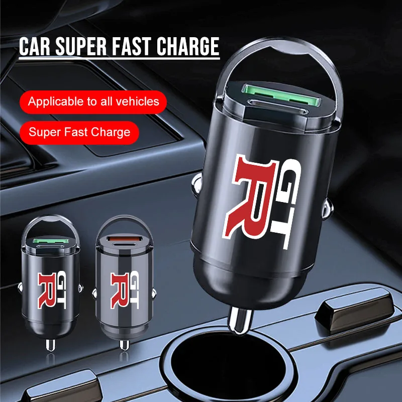 Auto USB Typ C Ladegerät Mini Auto Ladegerät 12-24V Feuerzeug Schnelle LadeFür Nissan Nismo GTR Juke versa Almera Xterra Qashqai Image