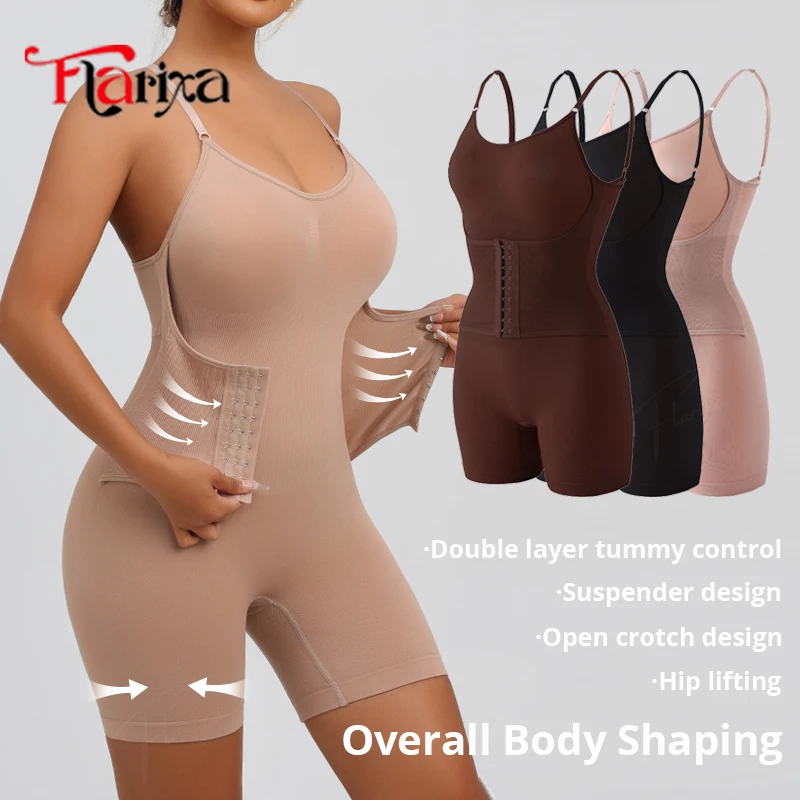 Flarixa 1PCS Taille Trainer Mit Haken Body Shaper Bauch Abnehmen Shapewear Frauen Leibchen Body Butt Lift Nahtlose Unterwäsche Image