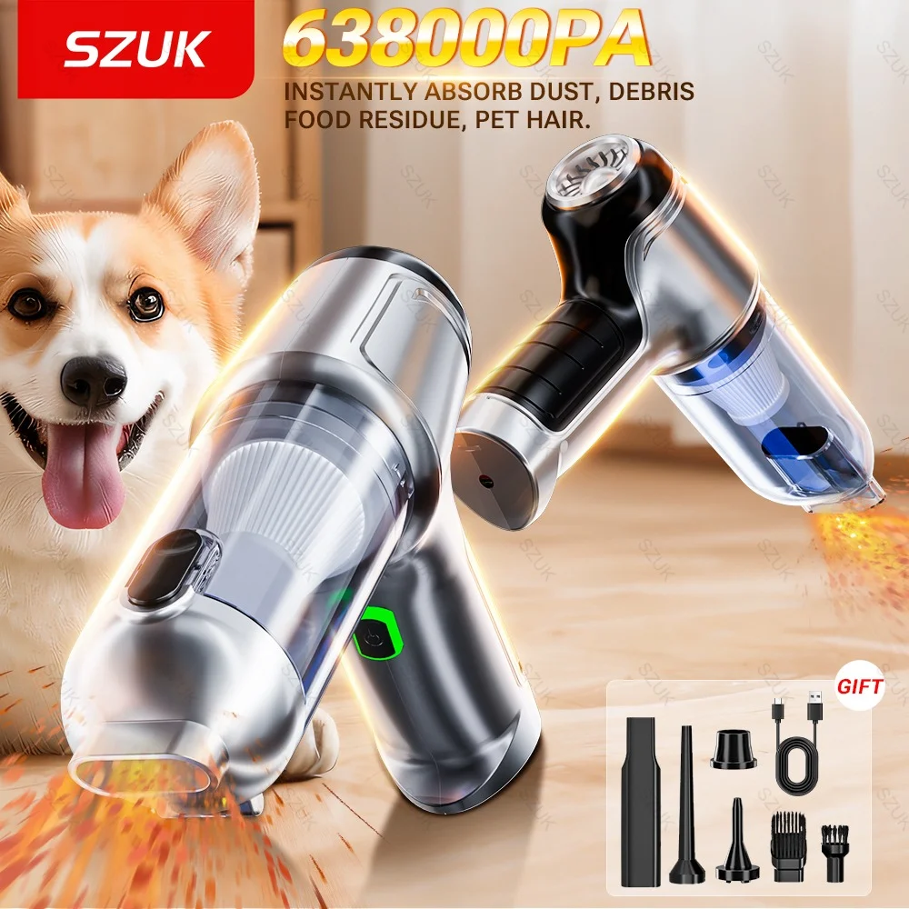 SZUK aspirateur de voiture 638000PA puissant nettoyeur de voiture sans fil Machine de nettoyage sans fil Mini aspirateur Portable à main aspirateurs sans fil aspirateur pour voiture aspirateur voiture