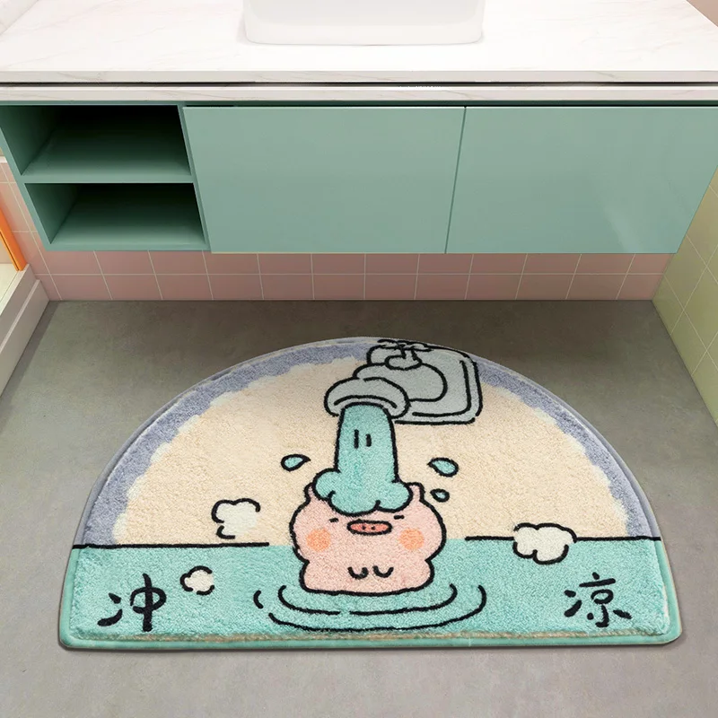 VIKAMA Entzückende Fußmatten aus der Cartoon-Serie, isoliert, warm, rutschfest, für den Eingangsbereich, Flur-Fußmatten, Badezimmerteppiche, Heimdekoration Image