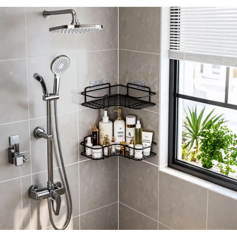 1/2 Stück nicht perforiertes Badezimmer, Badezimmer, dreieckiges Regal, Wandtoilette, Badezimmer, Waschbecken, Aufbewahrung von Wandzubehör