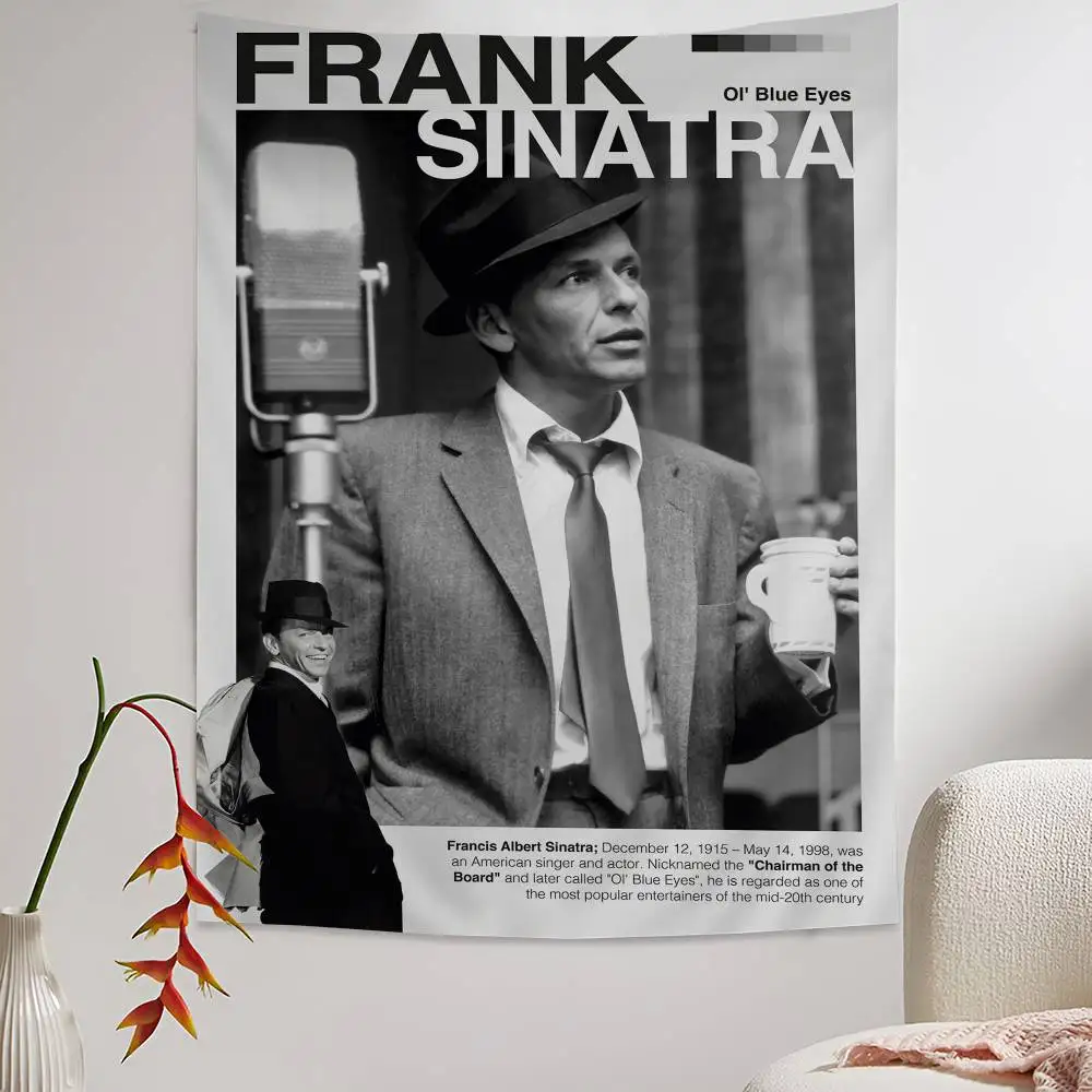 Vintage Jazz Musik Sänger Frank Sinatra Bunte Wandteppich Wandbehang Hippie Blume Wandteppiche Wohnheim Dekor Wand Kunst Dekor